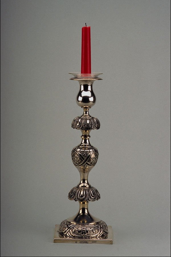 760045 1864 Silver Candlestick, Warsaw, Poland A4 Photo Print