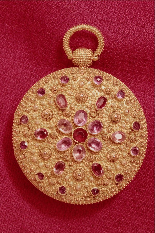 761022 Pocket Watch, Gold Case Set With Amethyst, British Museum A4 Photo Print