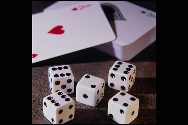 761069 Deck Of Cards And Dice A4 Photo Print
