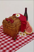 761073 Picnic Basket And Watermelon Slices A4 Photo Print