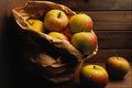 761096 Apples Falling From Paper Bag A4 Photo Print