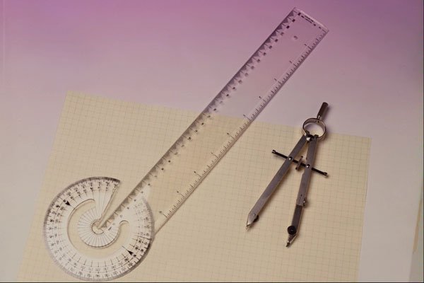 762007 Compass With Ruler A4 Photo Print