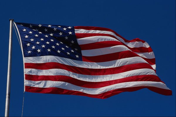 762014 High Flying Stars And Stripes, New Haven, Connecticut, U.S.A. A4 Photo Print