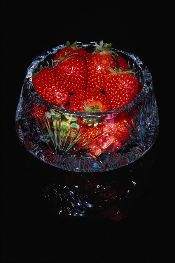 762027 Strawberries In Glass Bowl A4 Photo Print