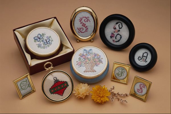 763030 Embroidered Miniatures In Frames A4 Photo Print