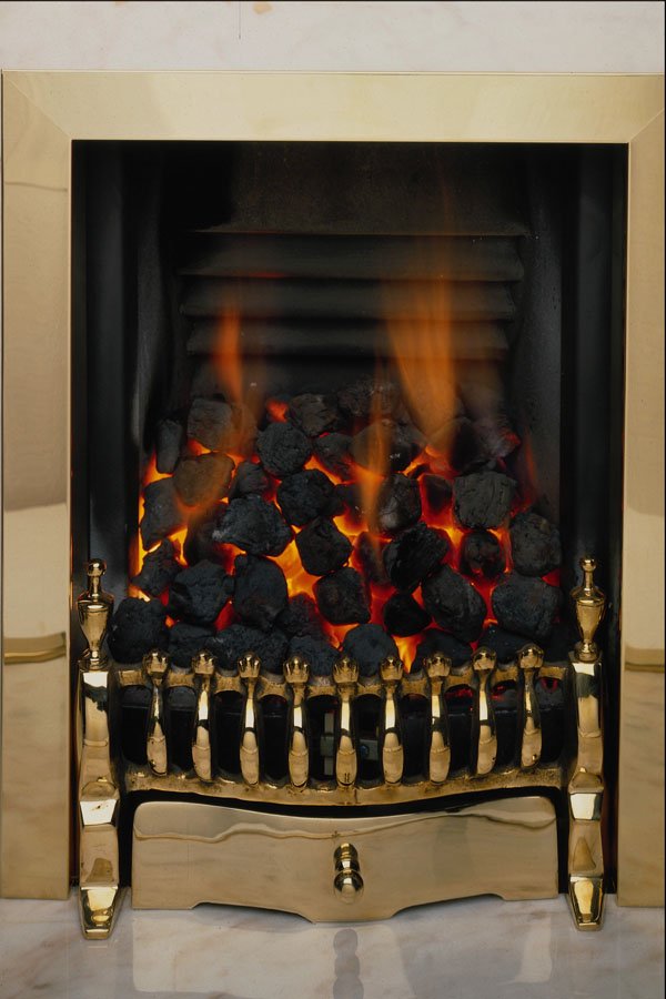 763037 Lit Coal In Brass Basket A4 Photo Print