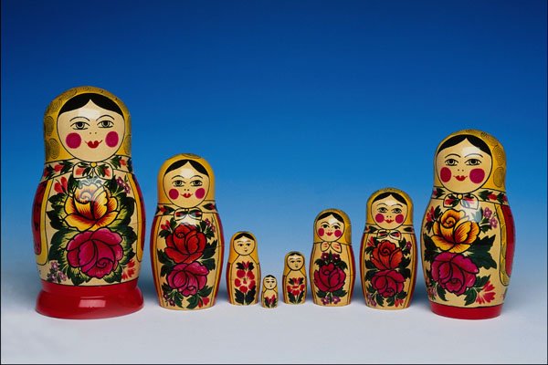 764000 Traditional Painted Russian Doll Set A4 Photo Print
