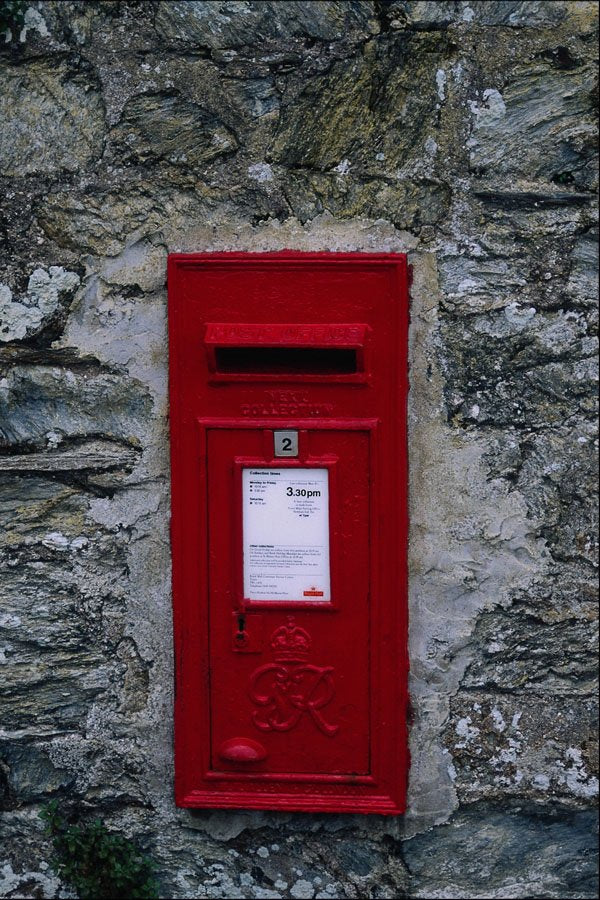 764004 Wall mounted Red Letter Box A4 Photo Print