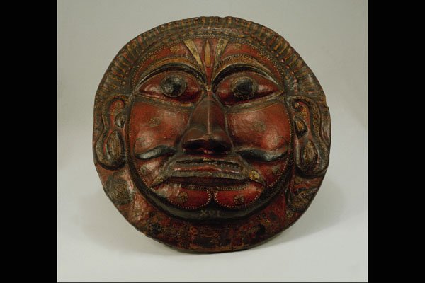 764033 Painted Shield Showing Face Of Sura , Hindu, India A4 Photo Print