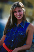 765041 Blonde Woman Wearing Denim A4 Photo Print