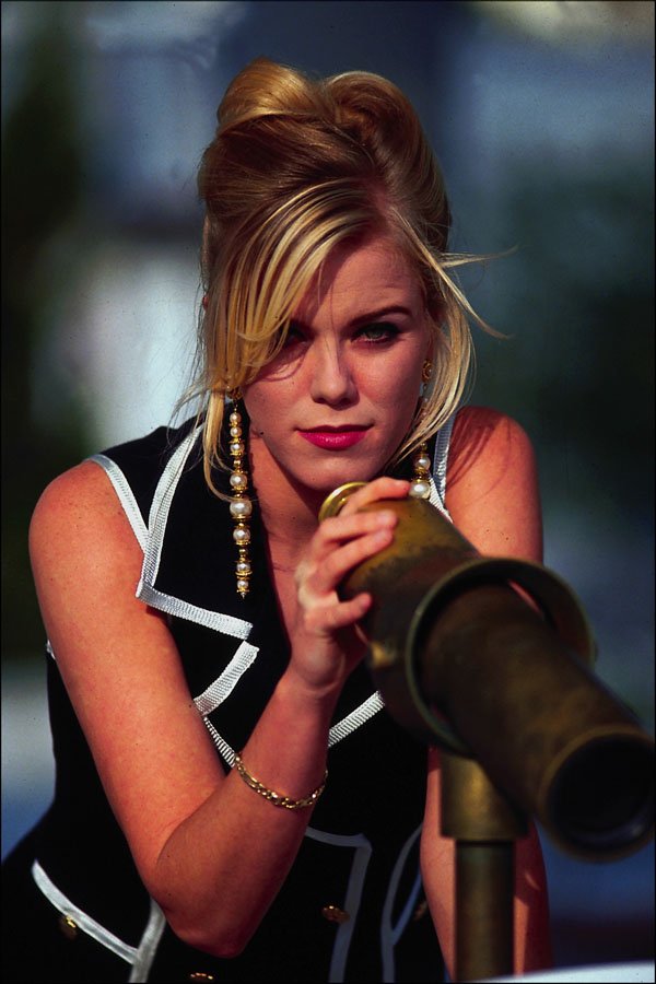 765043 Blonde Woman With Telescope A4 Photo Print