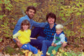 766019 Family Of Four, Autumn A4 Photo Print