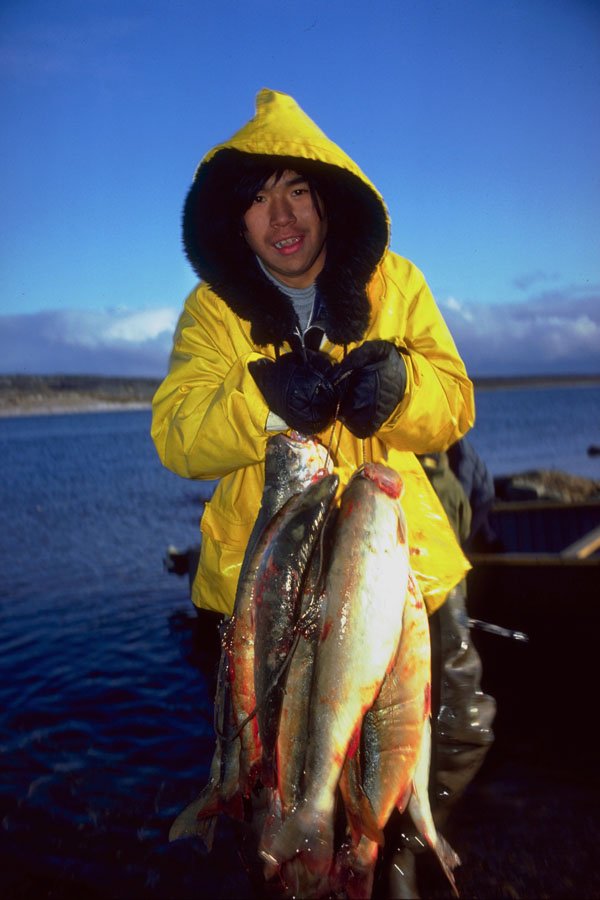 766023 Young Fisherman, A Fabulous Catch On Inuit Land A4 Photo Print
