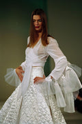 766061 Female Wearing White Long Sleeved Wrap around Top A4 Photo Print
