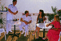 766075 Navy Men Enjoying Conversation A4 Photo Print