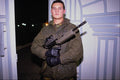 767008 Allied Soldier On Guard Duty, Riyadh, Saudi Arabia A4 Photo Print