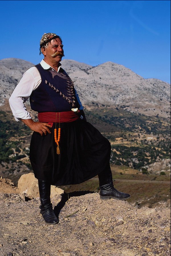 767069 Man In Local Costume, Crete, Greece A4 Photo Print