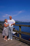767071 Mature Couple On Jetty, Luss, Loch Lomond, Scotland A4 Photo Print