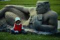 767084 Child By Statue A4 Photo Print