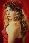 768021 Chris, Barebacked Red Dress With Matching Hat A4 Photo Print