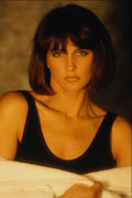 768044 Alex, Brunette, Studio Tungsten Light With Black Top A4 Photo Print