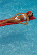 768052 Maria, Brunette In Bikini On A Red Air Mattress In The Pool A4 Photo Print