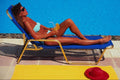 768064 Young Woman On Sun Lounger, Galatas, Xania, Crete A4 Photo Print