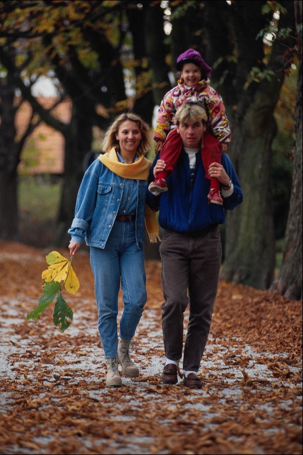 769016 Family In Autumn A4 Photo Print