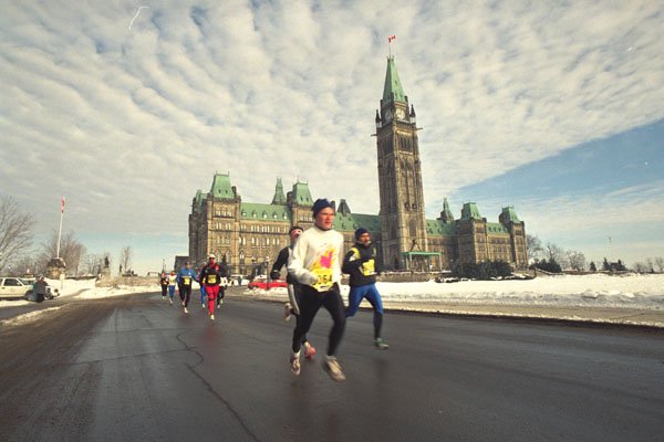 769097 Runners On Parliament Hill, Ottawa, Ontario, Canada A4 Photo Print