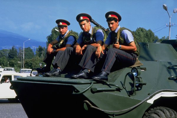770013 Military Police In Georgia, Russian Border A4 Photo Print