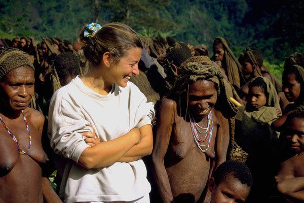 770068 Tourists With Locals, Market, Anggruk A4 Photo Print