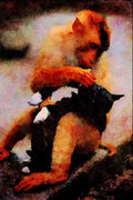 771025 Monkey And Dog A4 Limited Edition Watercolour Print