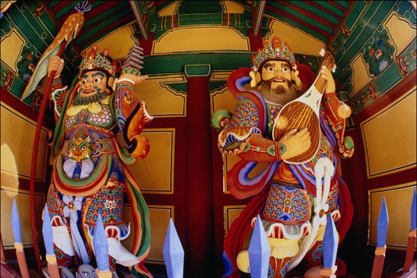 772009 The Two Heavenly Guardians Of Buddhism A4 Photo Print