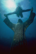776005 Diver And Christ Statue A4 Photo Print