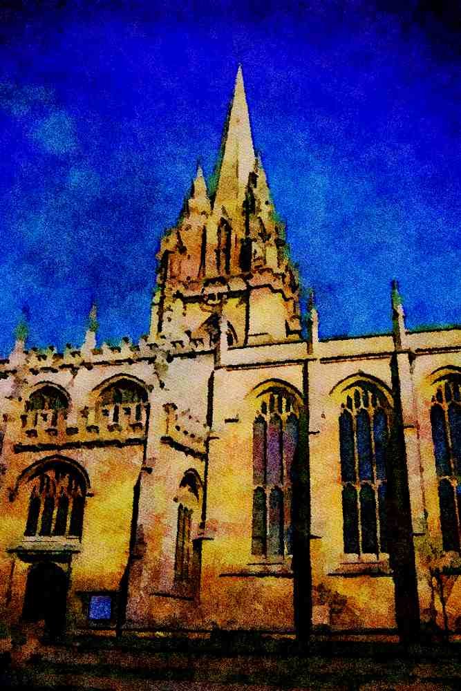 776009 The University Church Of St. Mary The Virgin, Late 13th Century, Oxford, England A4 Limited Edition Watercolour Print