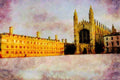 776017 Kings College Chapel, With Snow, Cambridge, U.K. A4 Limited Edition Watercolour Print