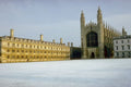 776017 Kings College Chapel, With Snow, Cambridge, U.K. A4 Photo Print