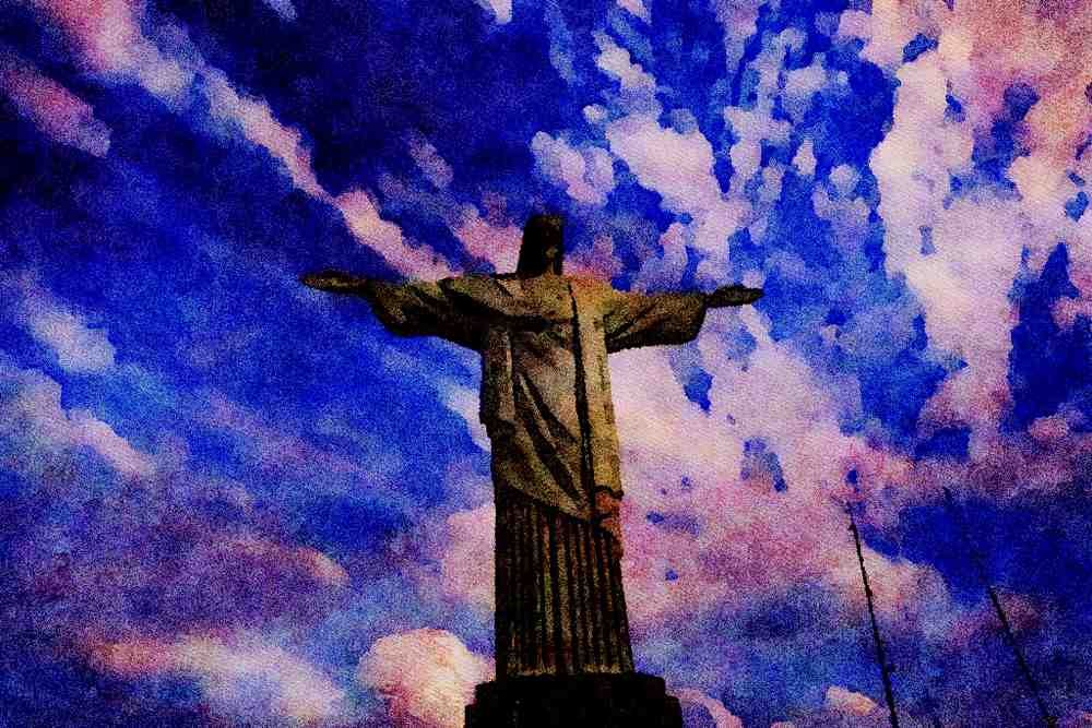 776021 Statue Of Jesus, Rio De Janeiro, Brazil A4 Limited Edition Watercolour Print
