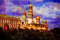 776023 View Of Cathedral Square, The Kremlin, Russia A4 Limited Edition Watercolour Print