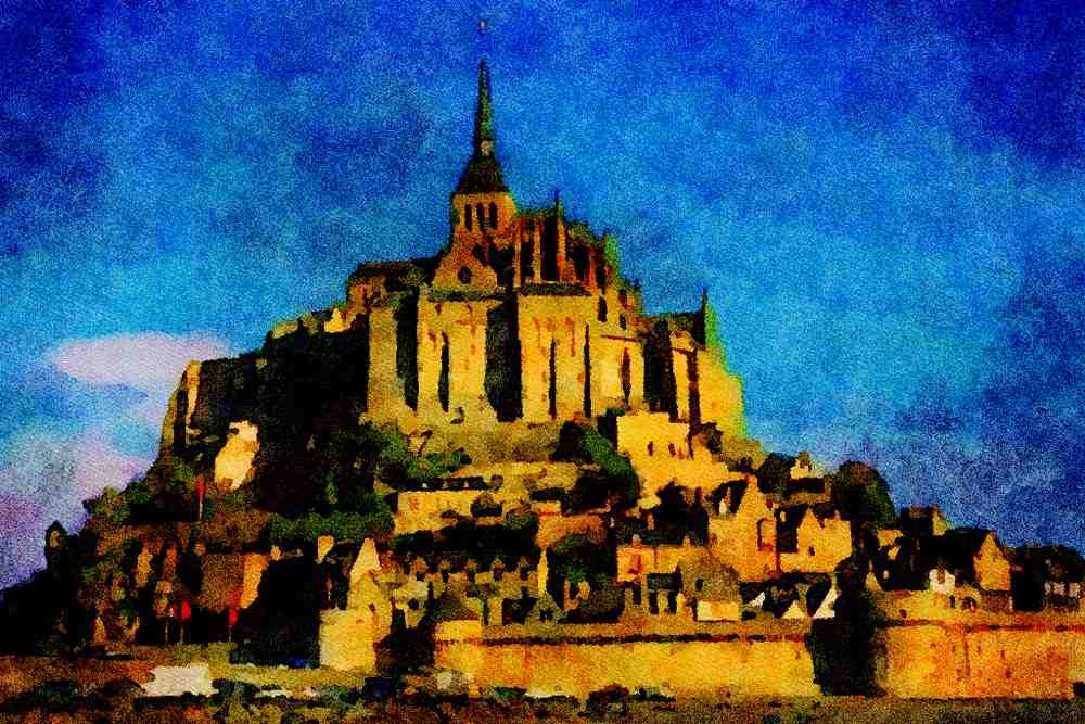 776028 Mont St. Michel, Normandy, France A4 Limited Edition Watercolour Print