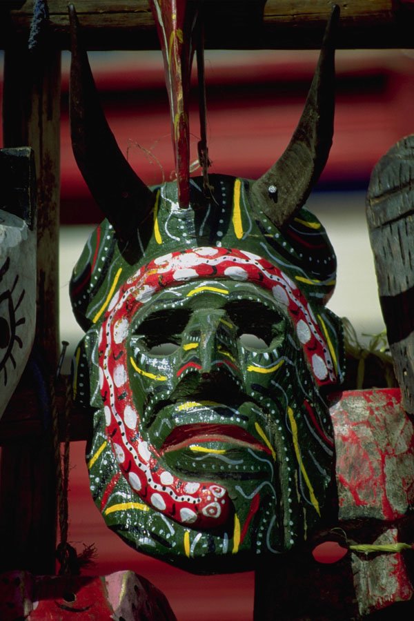 776031 Religious Ceremonial Masks, Chichicastenango, Guatemala A4 Photo Print