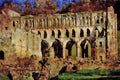 776033 Rievaulx Abbey, North Yorkshire, England A4 Limited Edition Watercolour Print