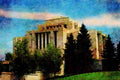 776052 Mormon Temple In Cardston, Canada A4 Limited Edition Watercolour Print