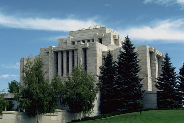 776052 Mormon Temple In Cardston, Canada A4 Photo Print