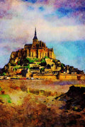 776053 Mont St. Michel, Normandy, France A4 Limited Edition Watercolour Print