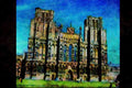 776072 Wells Cathedral, Somerset, England A4 Limited Edition Watercolour Print