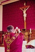 776077 Priest Elevating The Host At Altar During Mass A4 Photo Print