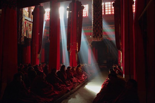 776078 Buddhist Monks, Buddhist Monastery, Lhasa, Tibet A4 Photo Print