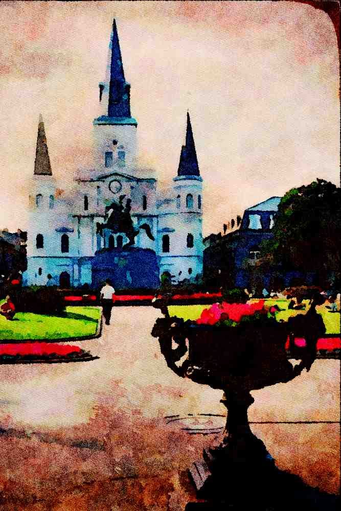 776092 St. Louis Cathedral, New Orleans, Louisiana, U.S.A. A4 Limited Edition Watercolour Print