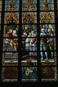 777007 Stained Glass Window In Cathedral In Brussels, Belgium A4 Photo Print